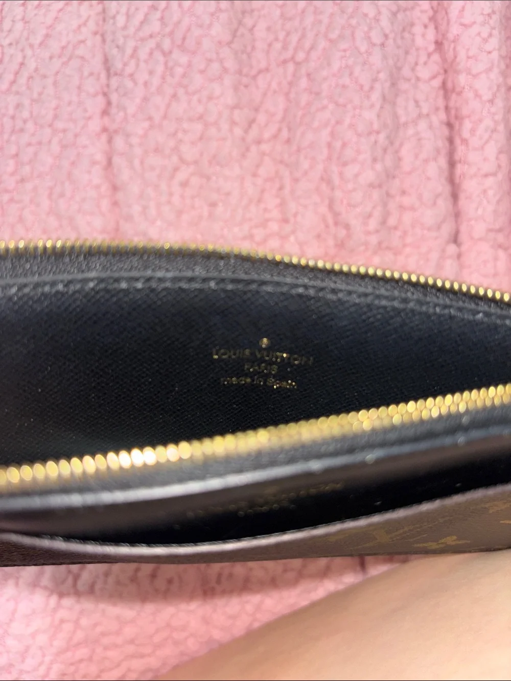 Louis Vuitton Brown Monogram & Black Leather Card Holder